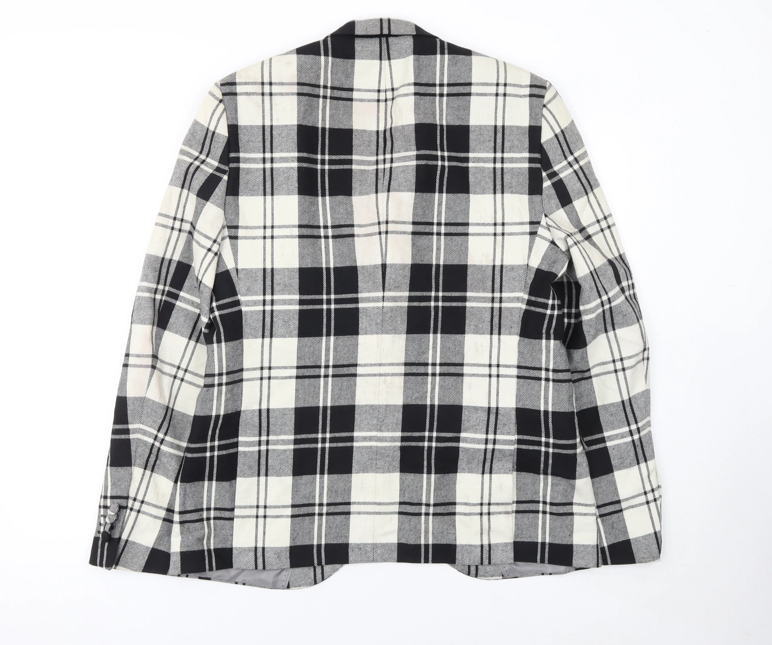 Heart and Dagger Men's Black Check Wool Blend Slim Fit Blazer Jacket - Image 3