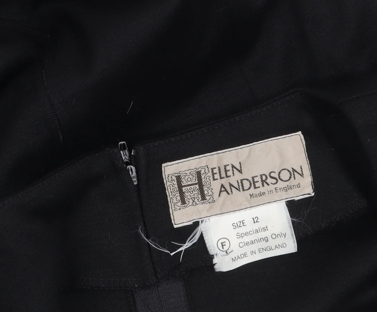 Helen Anderson Women’s Black Wool Wrap Dress Size 12 Long Sleeve Flower Detail - Image 5