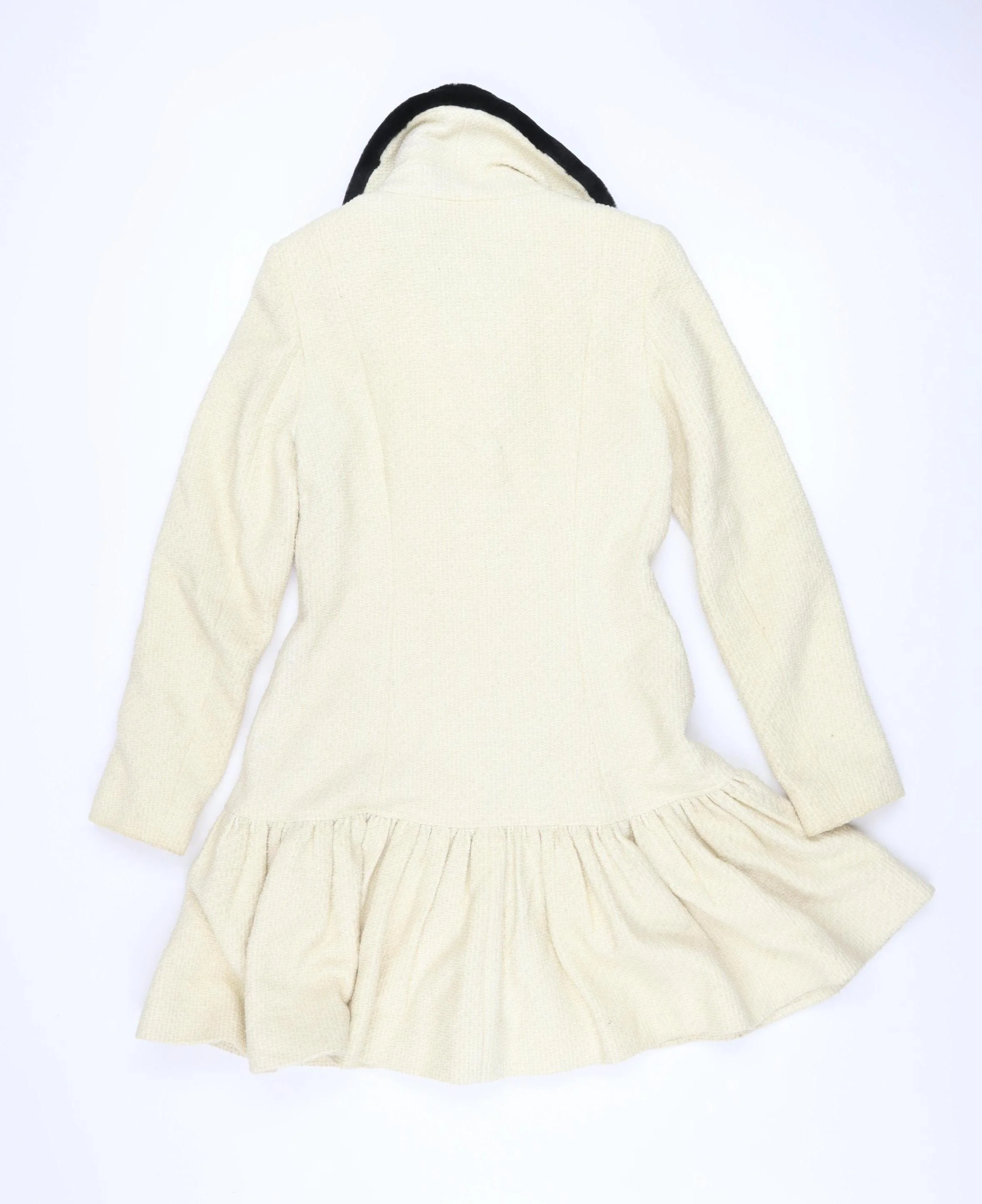 Helene Berman Women’s Ivory Wool Blend Pea Coat XS Classic Style - Image 3