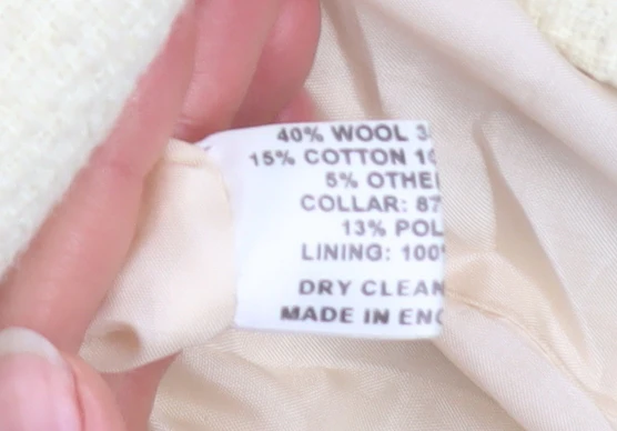Helene Berman Women’s Ivory Wool Blend Pea Coat XS Classic Style - Image 5