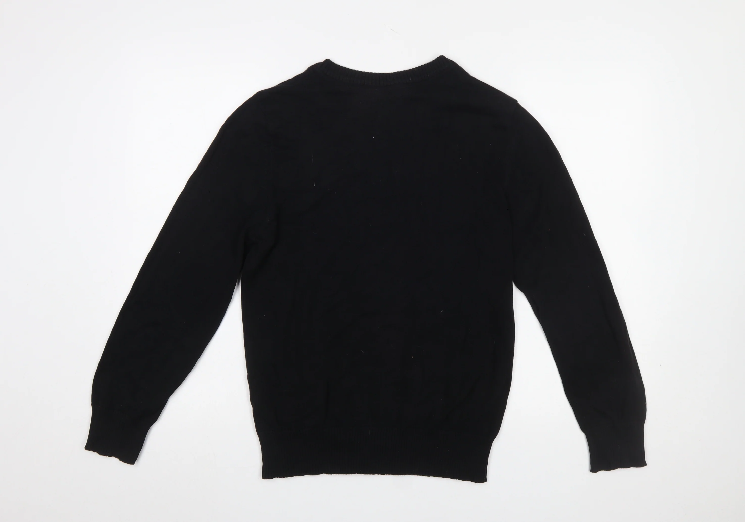 Hering Men's Black Cotton V-Neck Jumper Size S Classic Casual Knitwear - Image 3