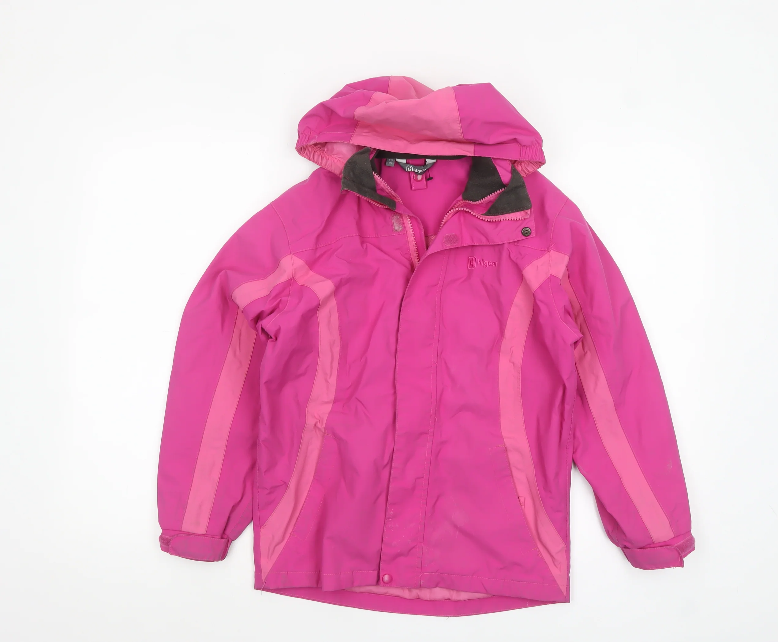 Hi Gear Girls Pink Waterproof Hooded Rain Coat Jacket 9-10 Years