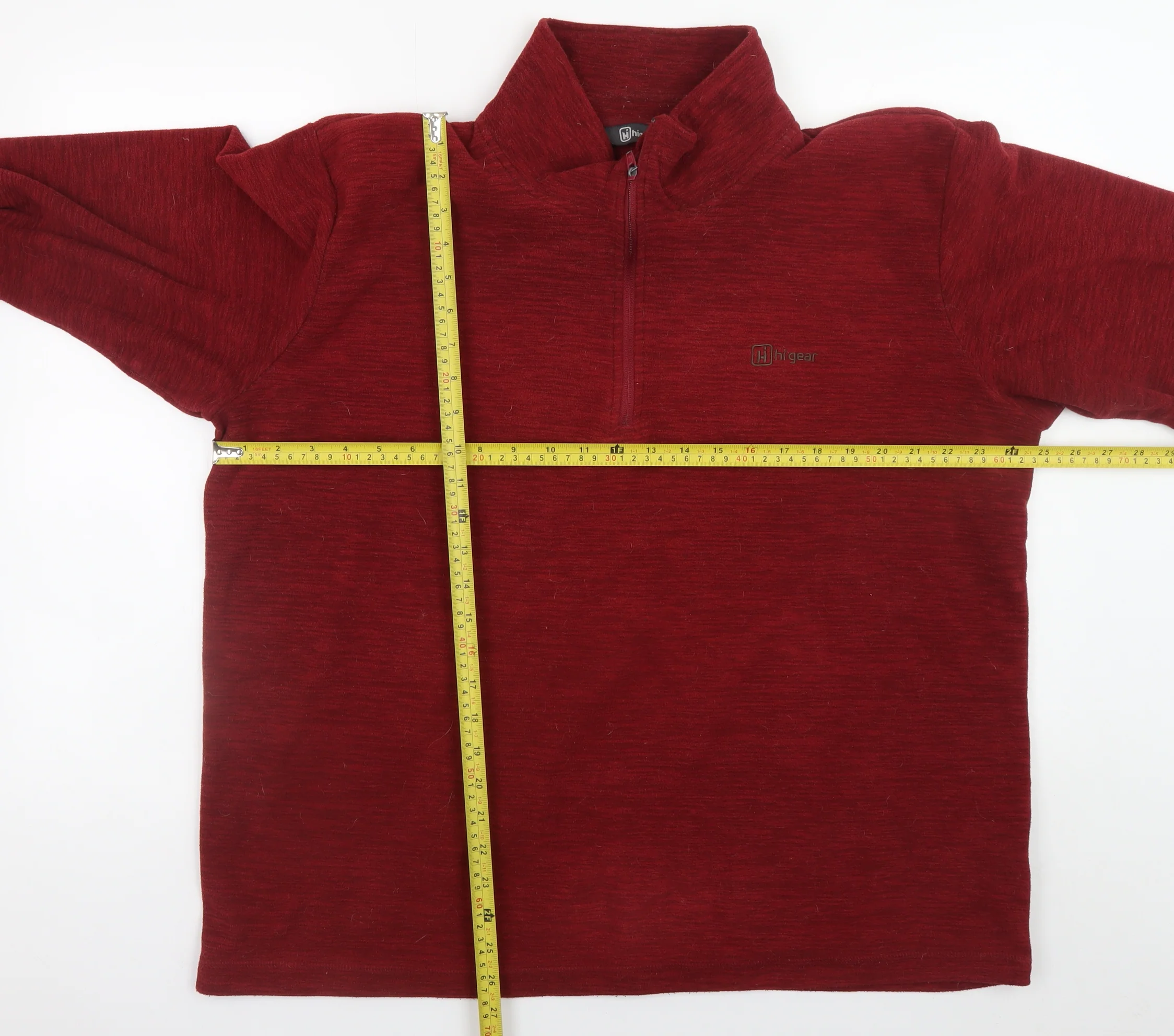Hi Gear Men's Red XL 1/4 Zip Fleece Jacket Outdoor Hiking Top - Image 2