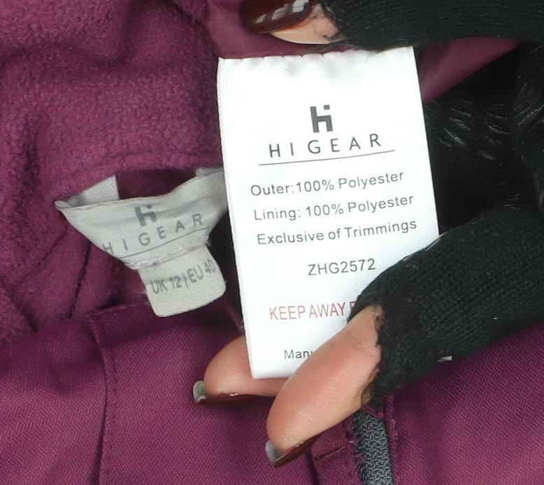Hi Gear Women's Purple Waterproof Hooded Jacket Size 14 - Image 4