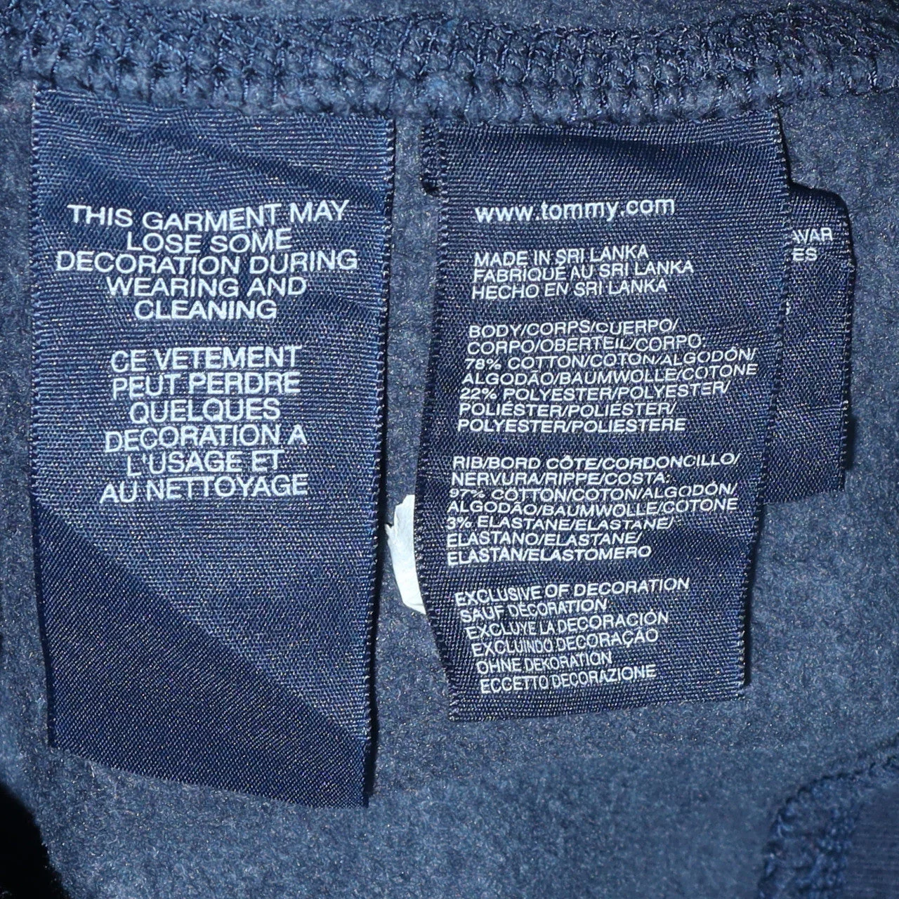 Hilfiger Denim Men's Blue Pullover Hoodie Medium Logo Print - Image 6