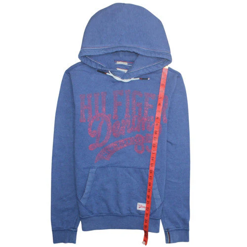 Hilfiger Denim Men's Blue Pullover Hoodie Size S Classic Graphic - Image 2
