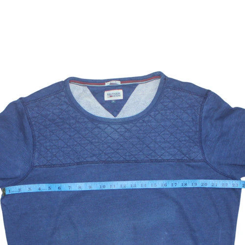 Hilfiger Denim Men's Blue Quilted Crew Neck Sweatshirt XL - Image 2