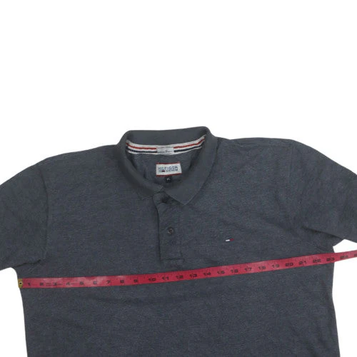 Hilfiger Denim Men's Grey Polo Shirt XL Cotton Short Sleeve Classic Fit - Image 2