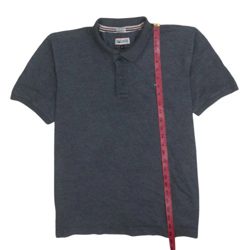 Hilfiger Denim Men's Grey Polo Shirt XL Cotton Short Sleeve Classic Fit - Image 3