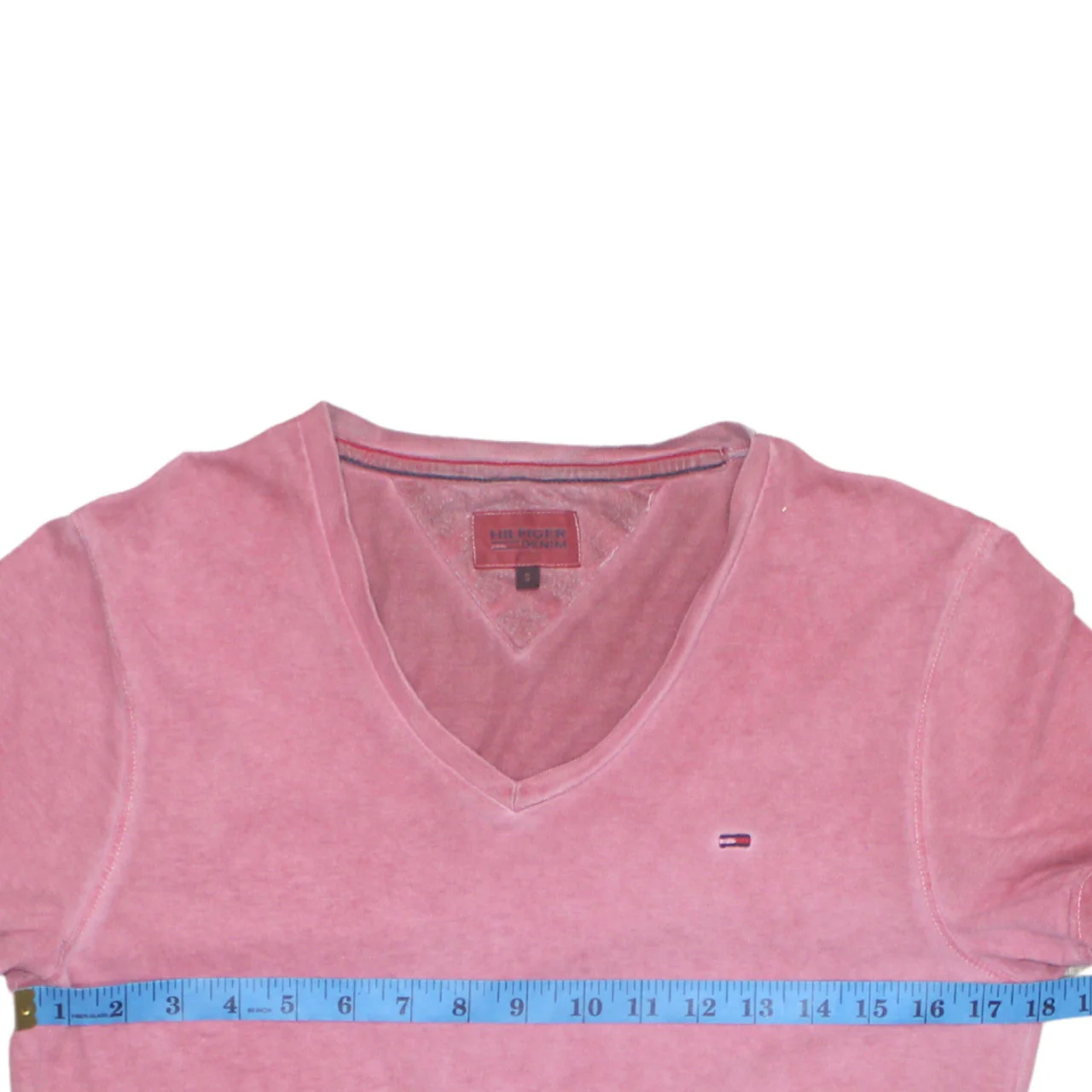 Hilfiger Denim Men's Pink V-Neck Short Sleeve Cotton T-Shirt S - Image 3