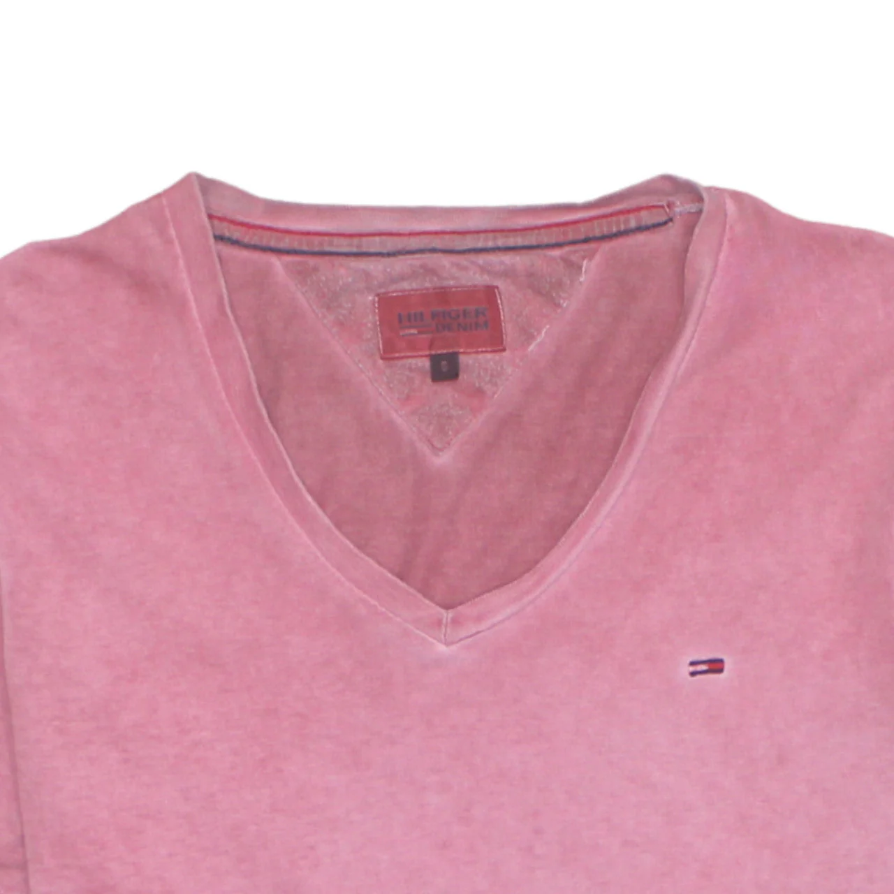 Hilfiger Denim Men's Pink V-Neck Short Sleeve Cotton T-Shirt S - Image 8