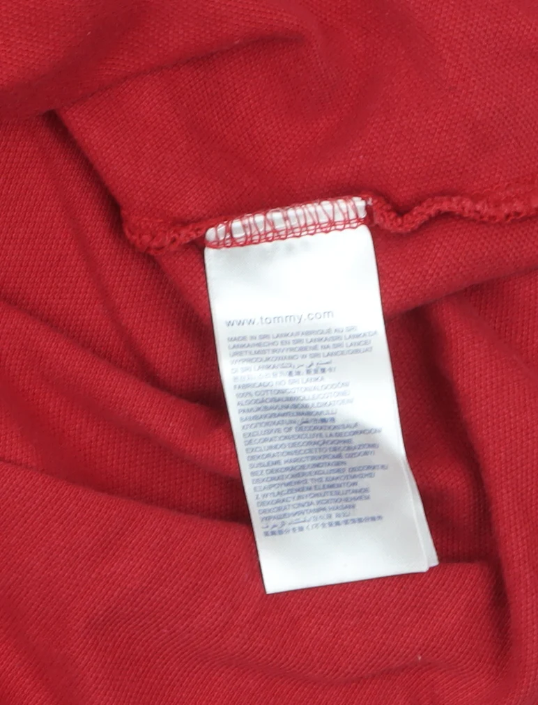 Hilfiger Denim Men's Red Cotton Polo Shirt L Short Sleeve Classic - Image 4