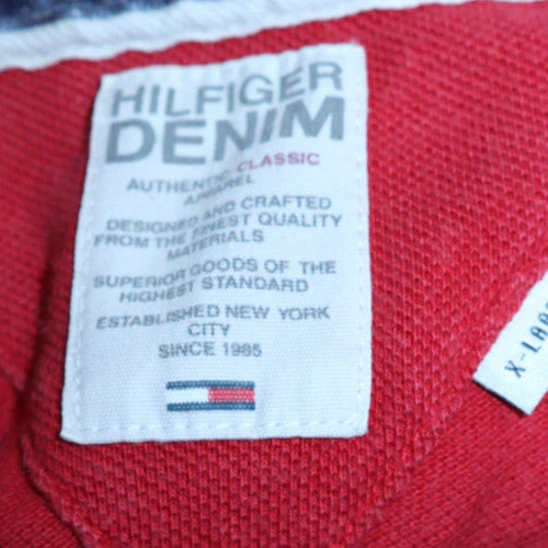 Hilfiger Denim Men's Red Cotton Polo Shirt XL Classic Fit - Image 5