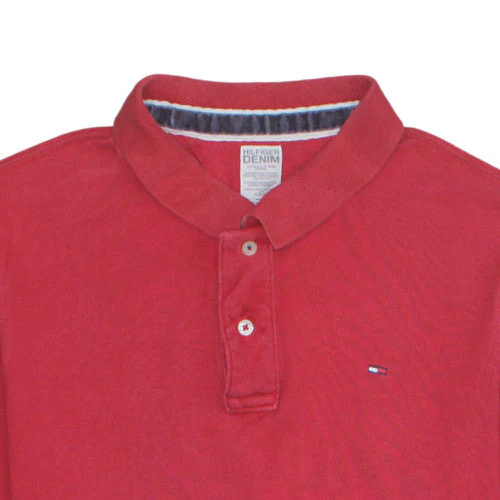 Hilfiger Denim Men's Red Cotton Polo Shirt XL Classic Fit - Image 7