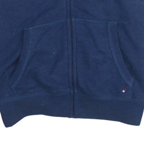 Hilfiger Denim Women's Blue Full Zip Hoodie with American Heart Print Size M - Image 8