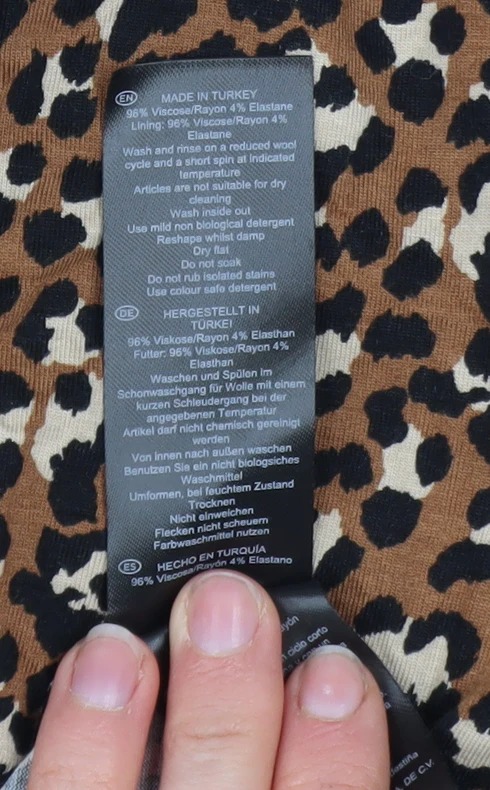 Hobbs Women Brown Leopard Print Wrap Blouse Size S - Image 5