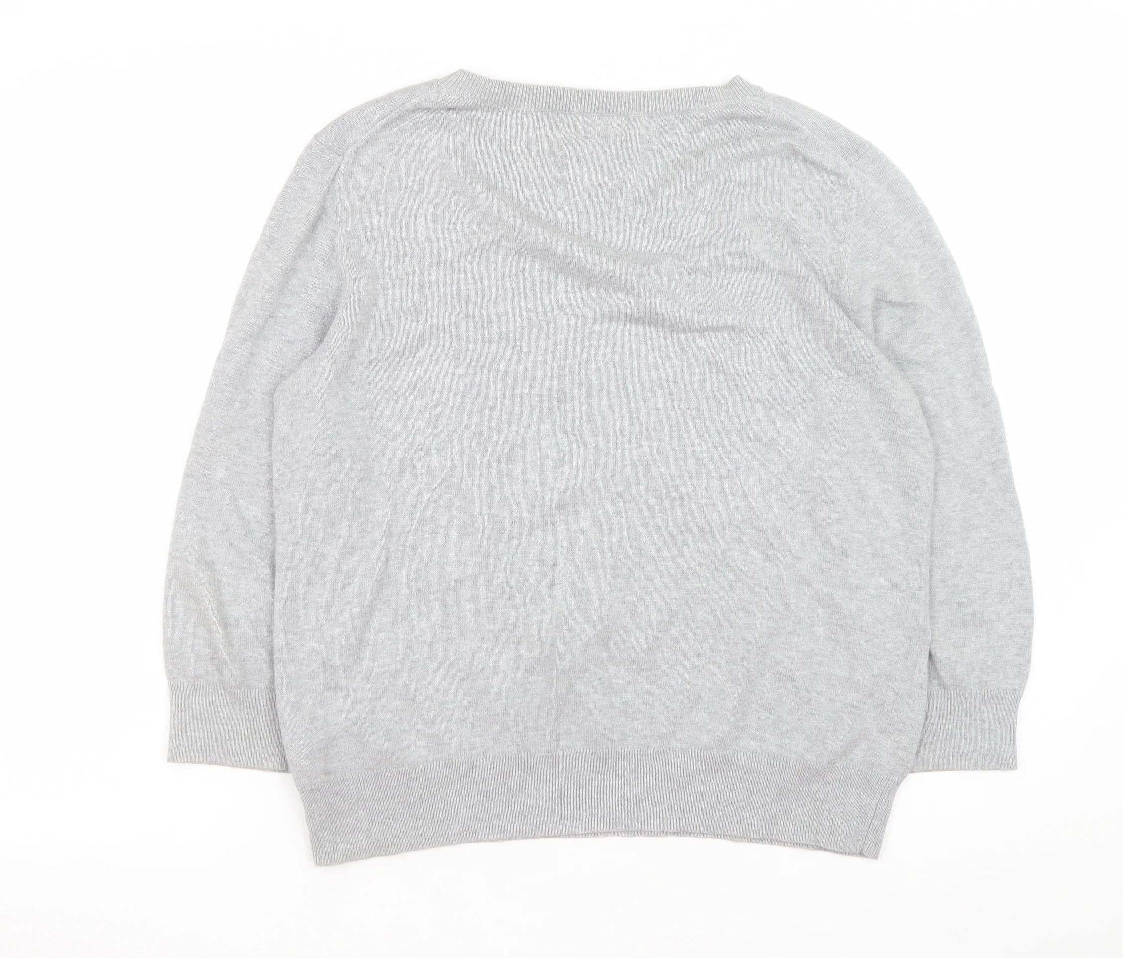 Hobbs Women’s Grey Cat Jumper L Crew Neck Knit Pullover Sweater - Image 3