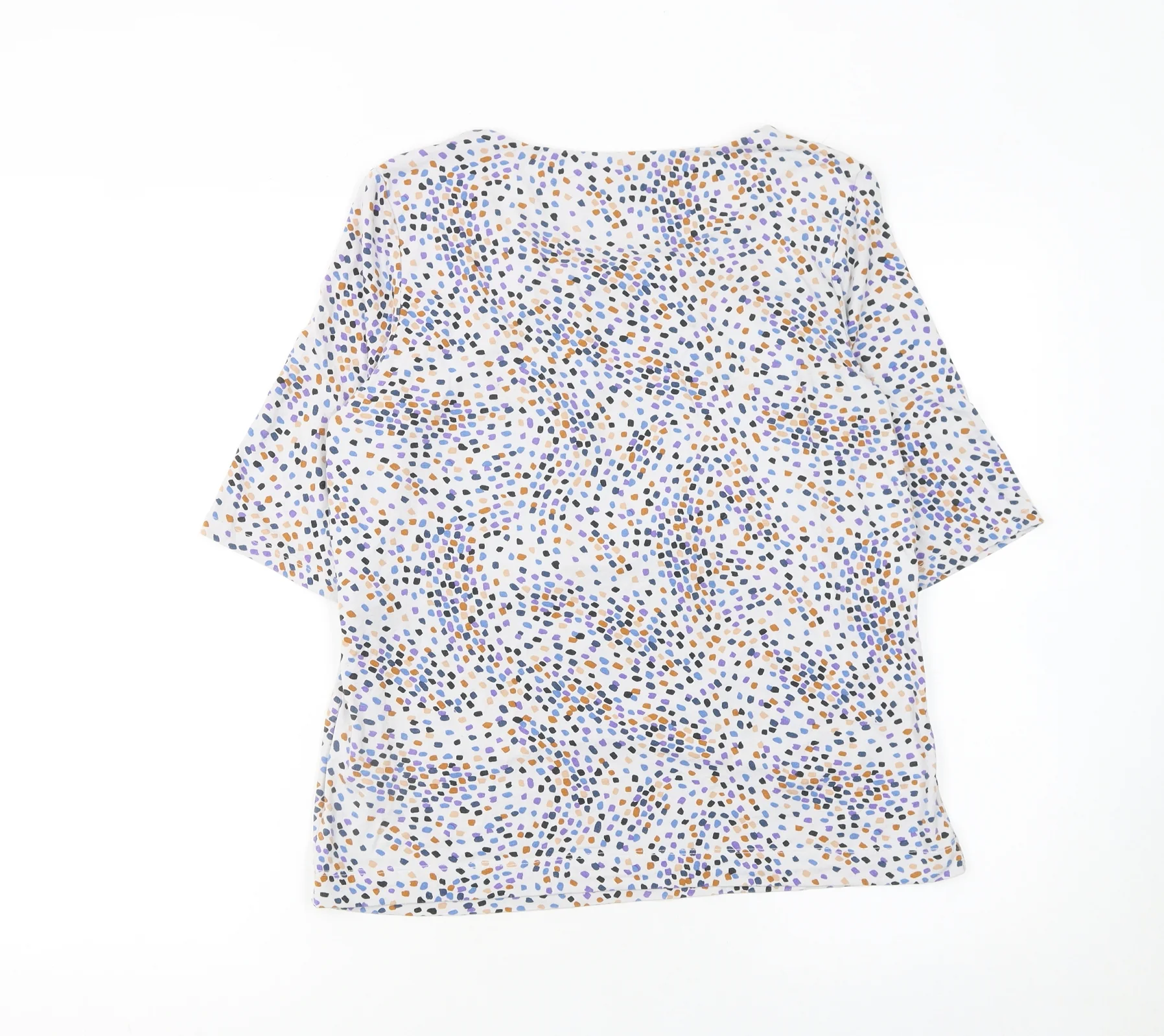 Hobbs Women’s Multicoloured Jersey Blouse M Short Sleeve Scoop Neck Top - Image 3