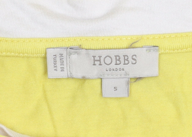 Hobbs Women’s Yellow Long Sleeve Boat Neck Basic T-Shirt S - Image 4