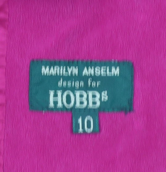 Hobbs Women's Fuchsia Silk Blazer Jacket Size 10 Single-Breasted - Image 4