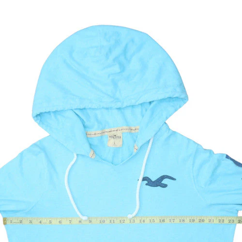 Hollister Men Blue Pullover Hoodie L Lightweight Logo Design - Image 3