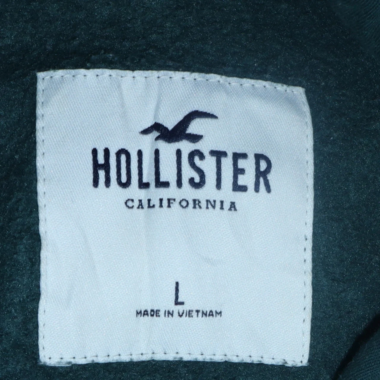 Hollister Men’s Green Pullover Hoodie L Logo Graphic Fleece - Image 5