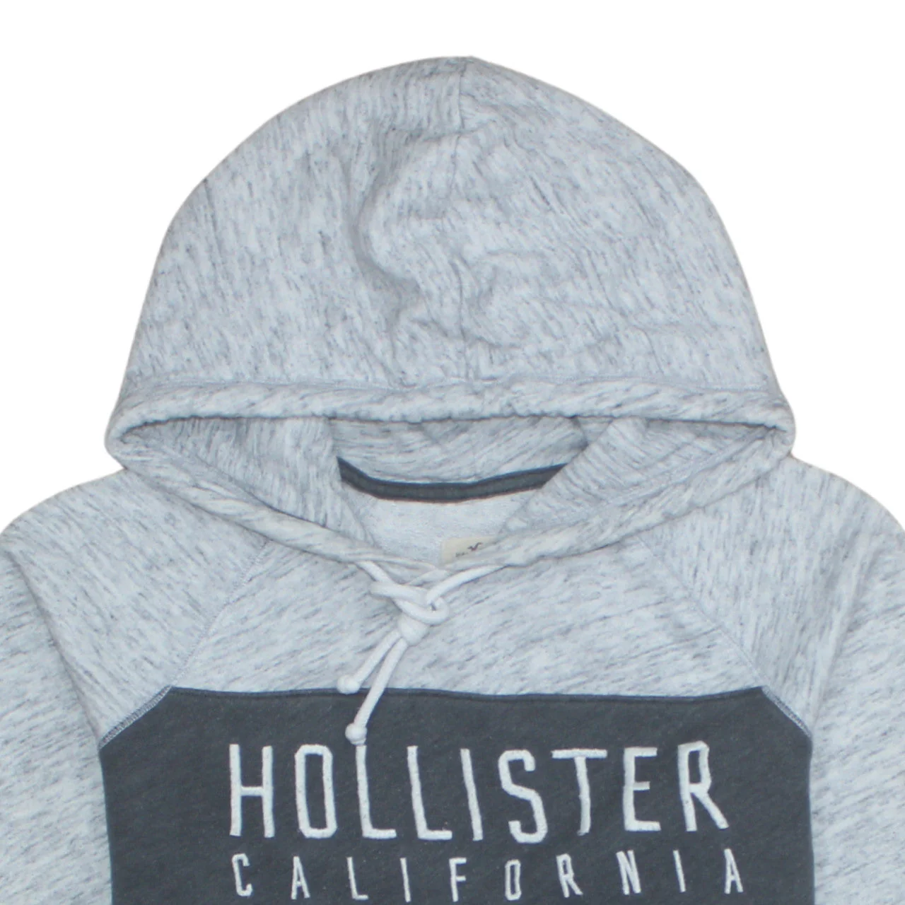 Hollister Men’s Grey Pullover Hoodie L Logo Print Fleece Sweatshirt - Image 8
