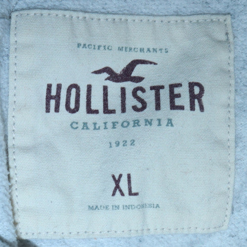 Hollister Men’s Grey XL Pullover Hoodie with Logo Print - Image 5