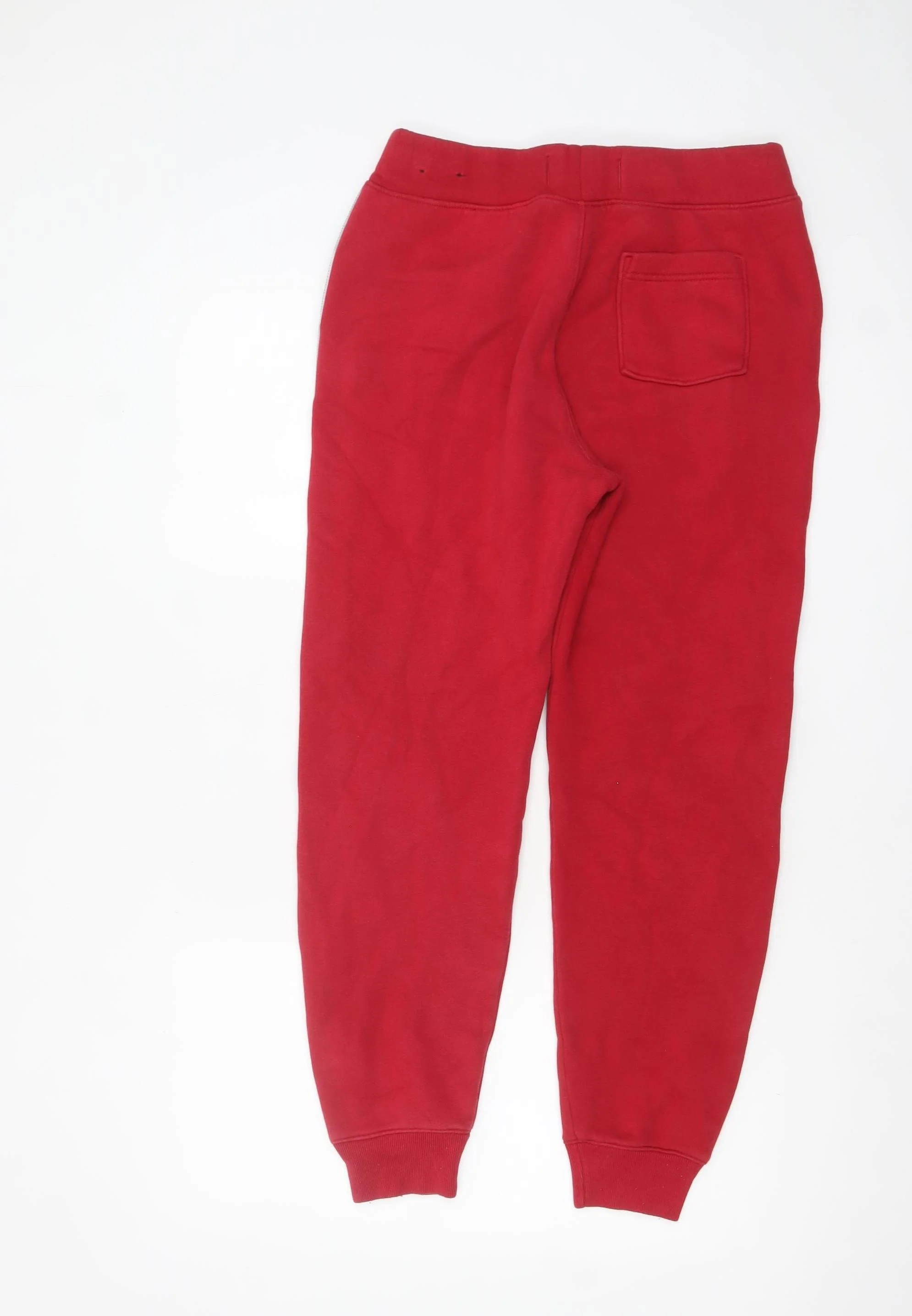 Hollister Men’s Red Jogger Trousers XS Fleece Logo Drawstring - Image 3