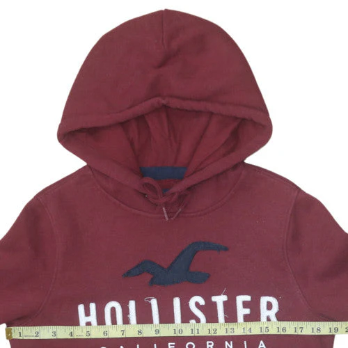 Hollister Men’s Red Pullover Hoodie XS Embroidered Logo Fleece - Image 2
