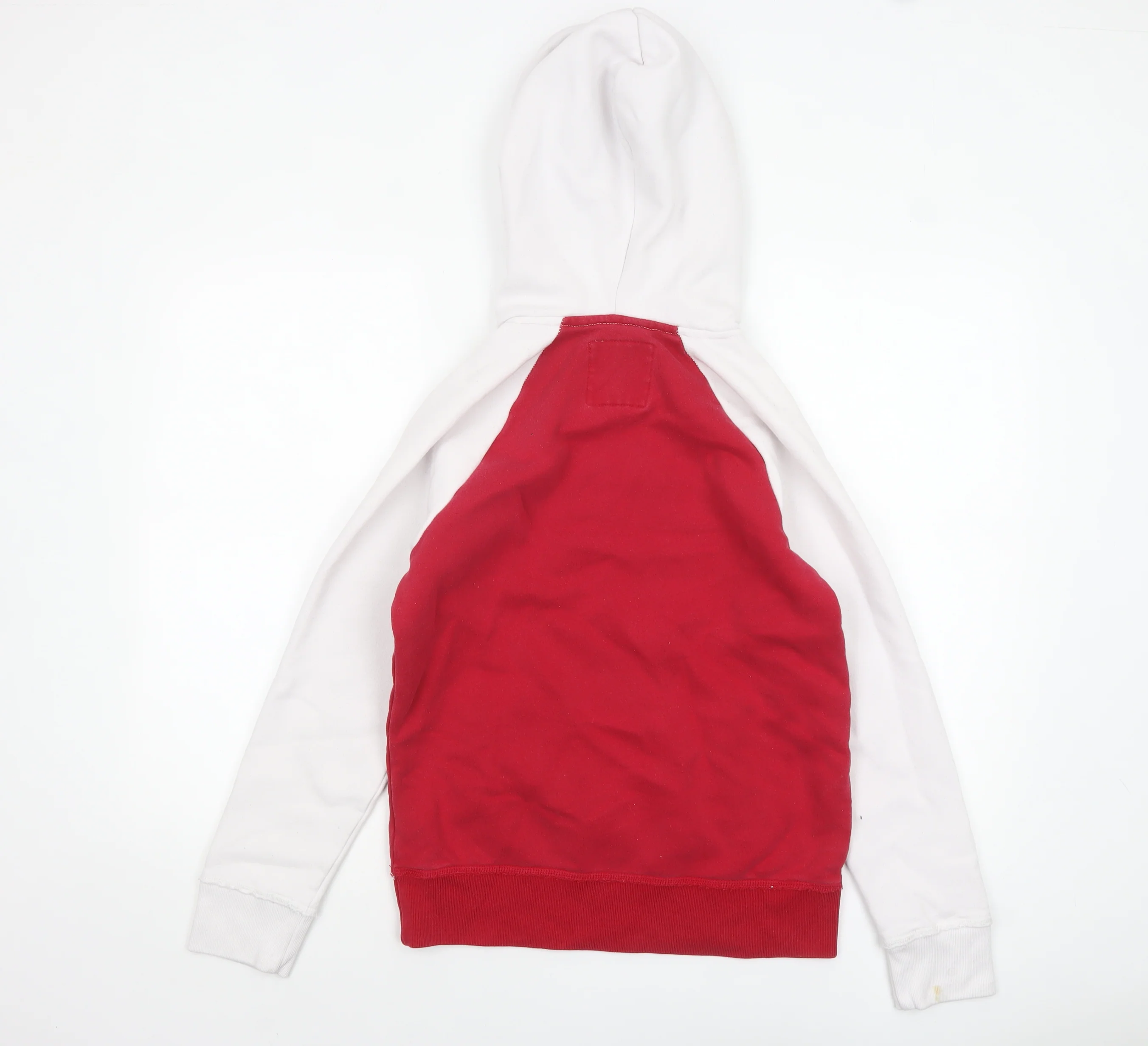 Hollister Men’s Red White Pullover Hoodie XS Fleece Logo Sweatshirt - Image 3