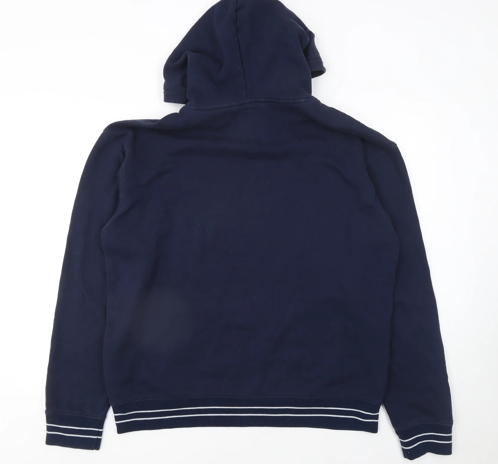 Hollister Men's Blue Pullover Hoodie L Fleece Logo Sweatshirt - Image 3