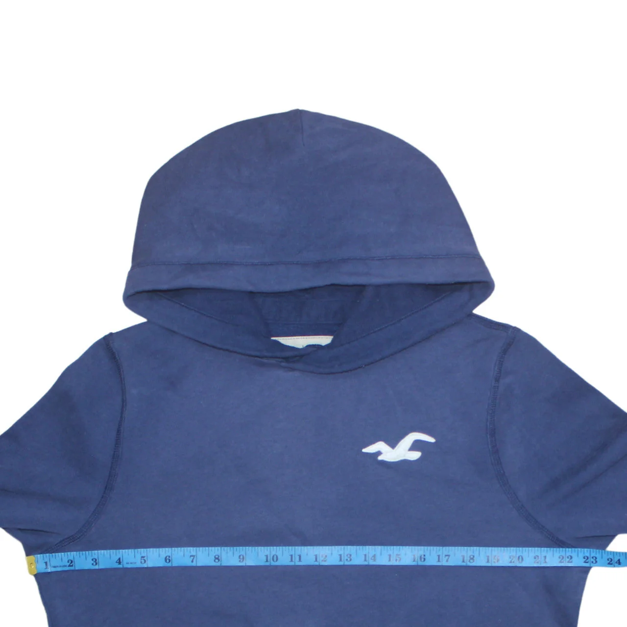 Hollister Men's Blue Pullover Hoodie L Logo Classic Casual - Image 2