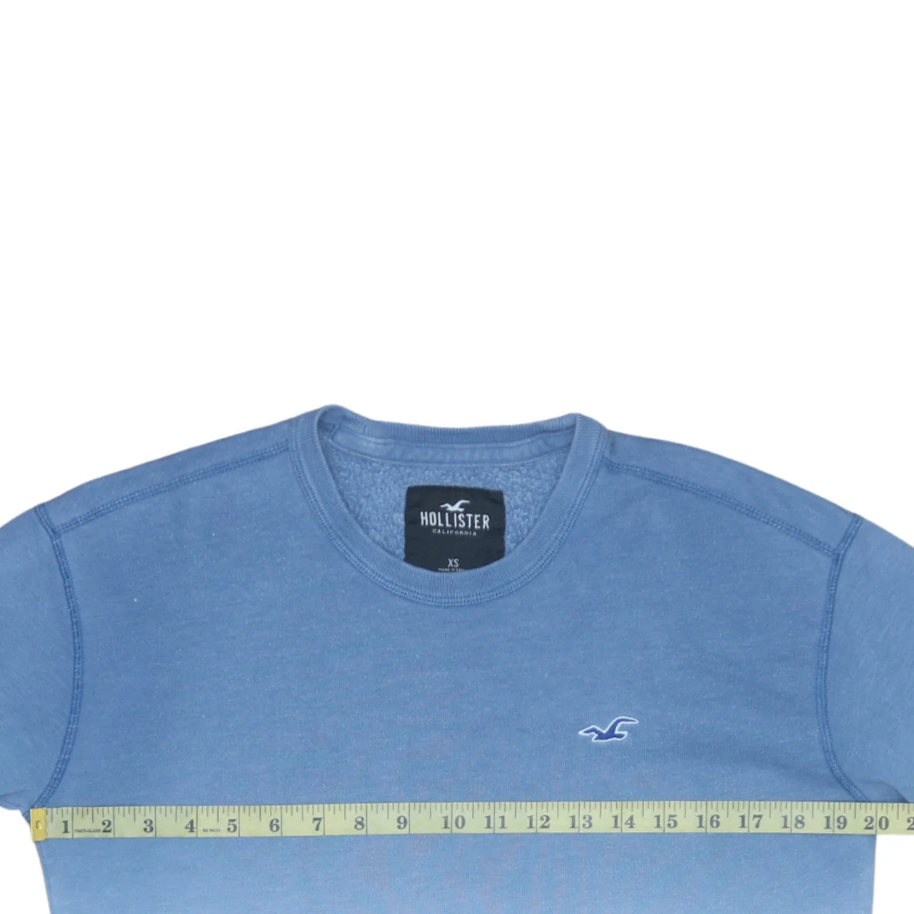 Hollister Men's Blue XS Pullover Crew Neck Fleece Sweatshirt - Image 2