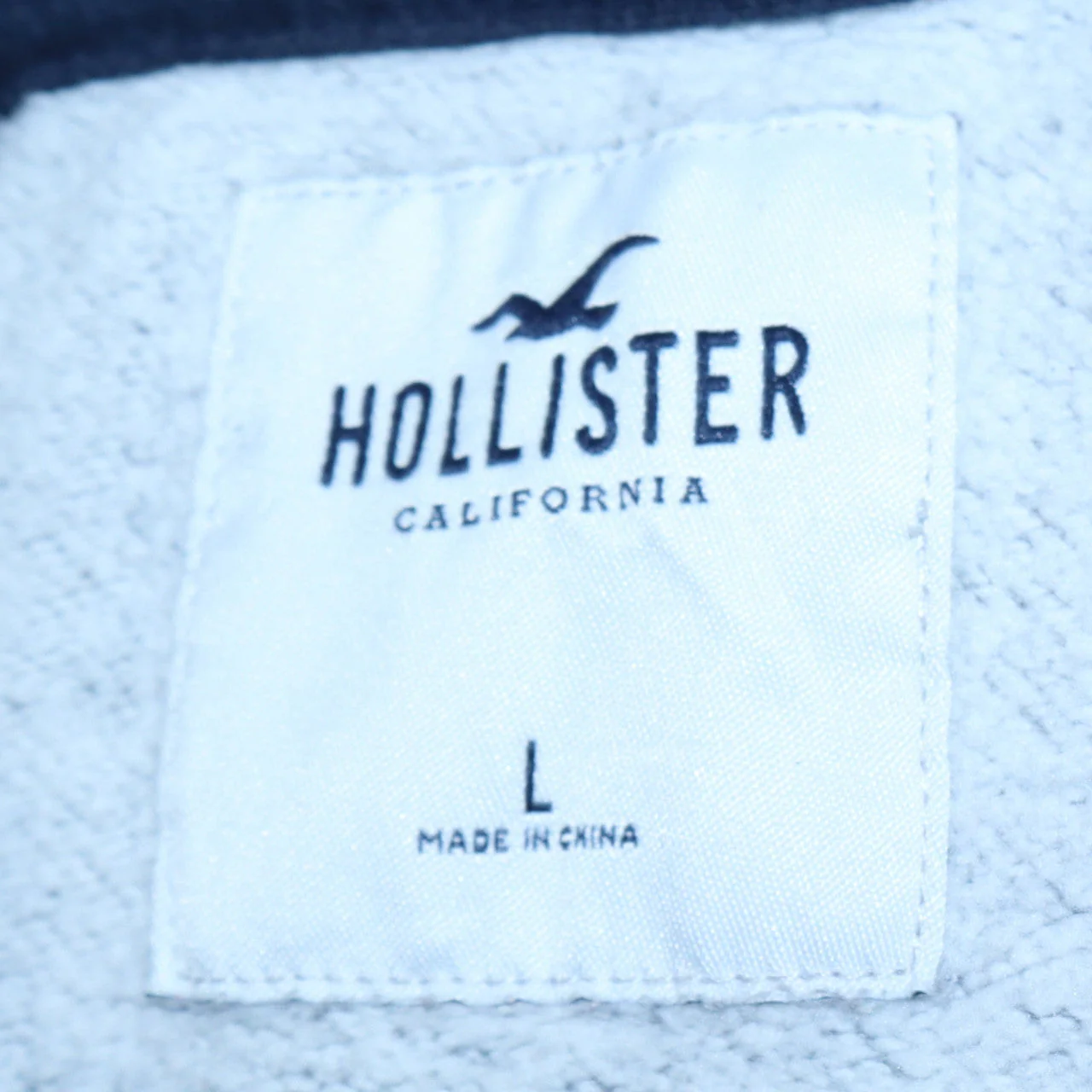 Hollister Mens Grey Full Zip Hoodie L Logo Print Hooded Top - Image 5