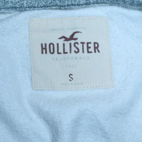 Hollister Men's Grey Full Zip Hoodie M Logo Surf Fleece Sweatshirt - Image 6