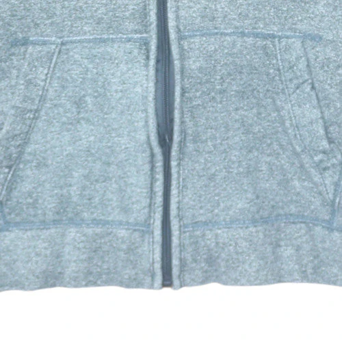 Hollister Men's Grey Full Zip Hoodie M Logo Surf Fleece Sweatshirt - Image 8