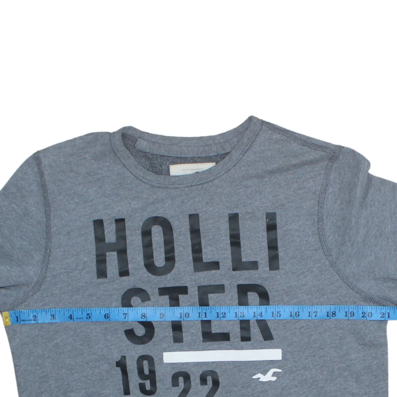 Hollister Men's Grey Logo Pullover Sweatshirt M Crew Neck Graphic Print - Image 2