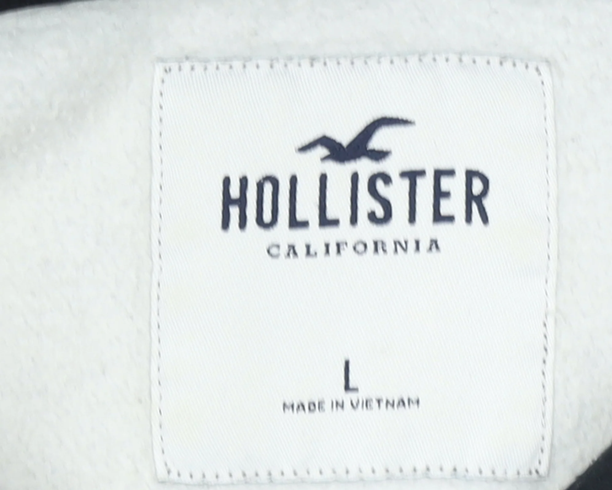 Hollister Men's Grey Pullover Hoodie L Logo Fleece Sweatshirt - Image 4