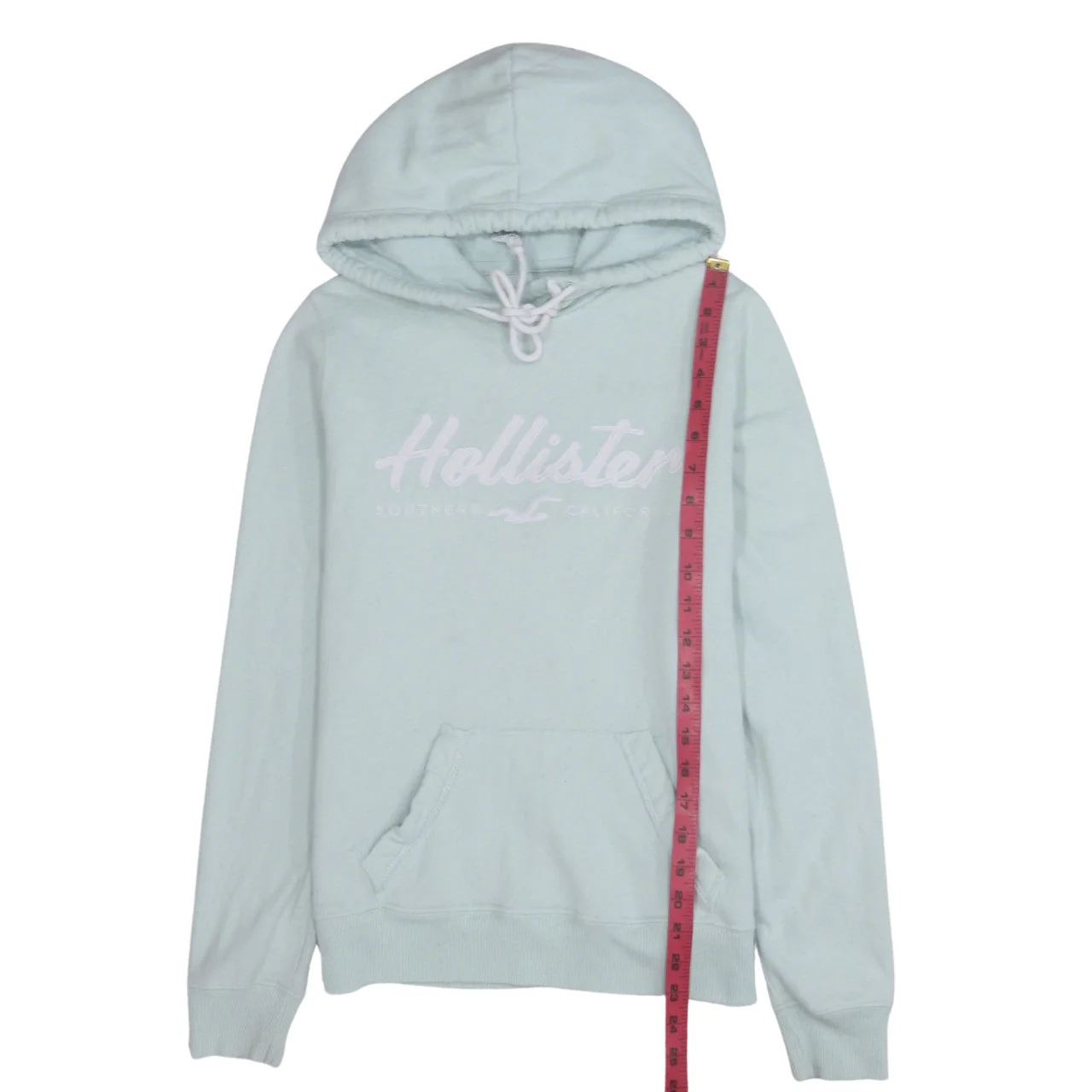 Hollister Unisex Blue Pullover Hoodie S Logo Fleece Sweatshirt - Image 2