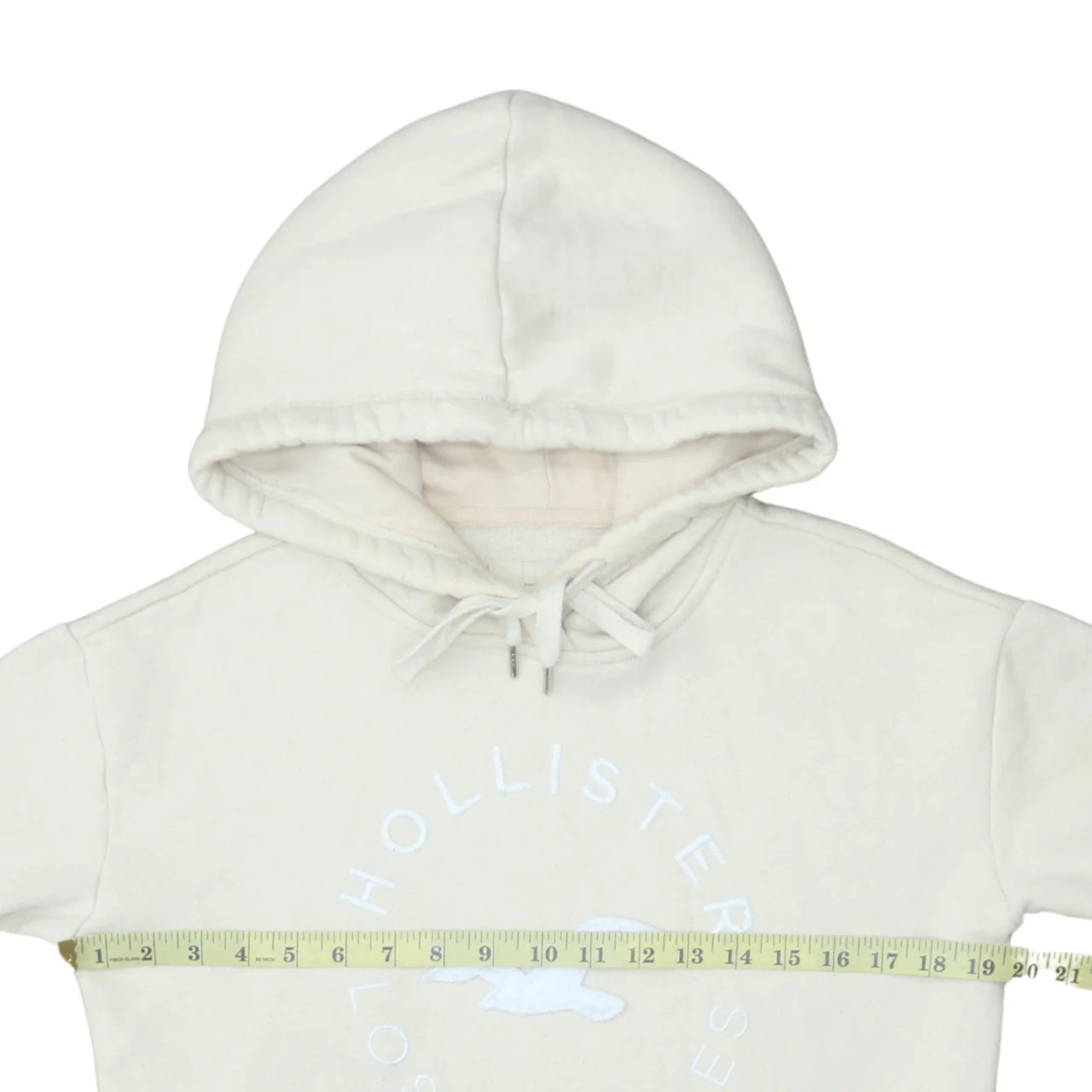 Hollister Women Beige Pullover Hoodie Small Cotton Blend Los Angeles Logo - Image 2