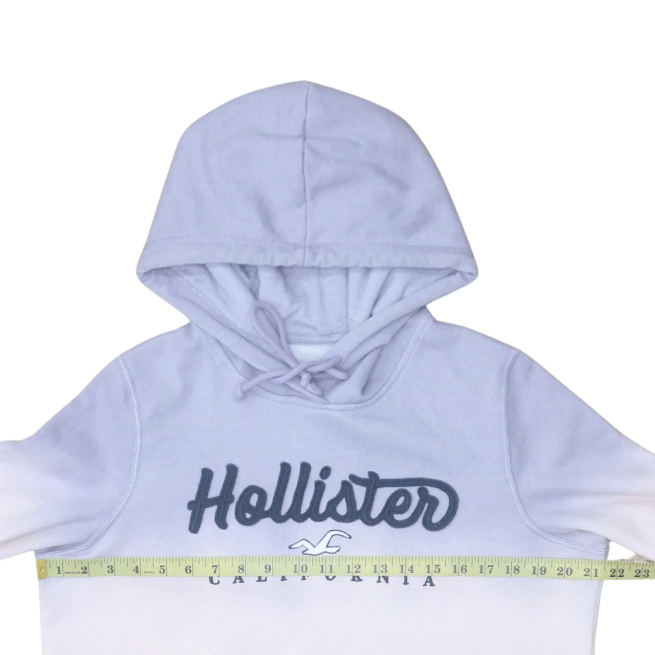 Hollister Women’s Blue Ombre Hoodie L Pullover Logo Sweatshirt - Image 2