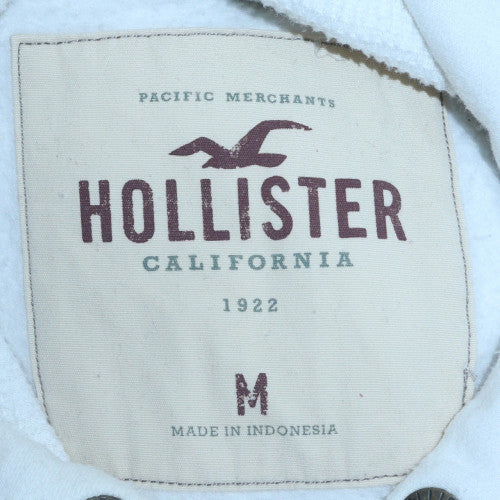 Hollister Women White Pullover Hoodie Medium Cotton Blend Logo Casual - Image 5