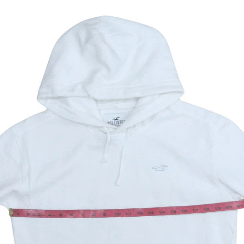 Hollister Women White Pullover Hoodie XS Cotton Casual - Image 2