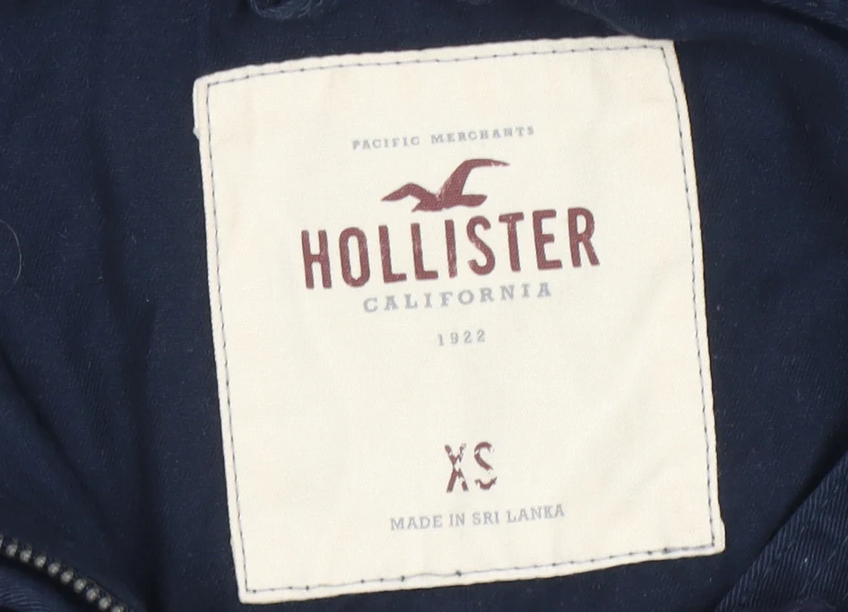 Hollister Women's Blue Hooded Parka Jacket XS Cotton Casual - Image 5