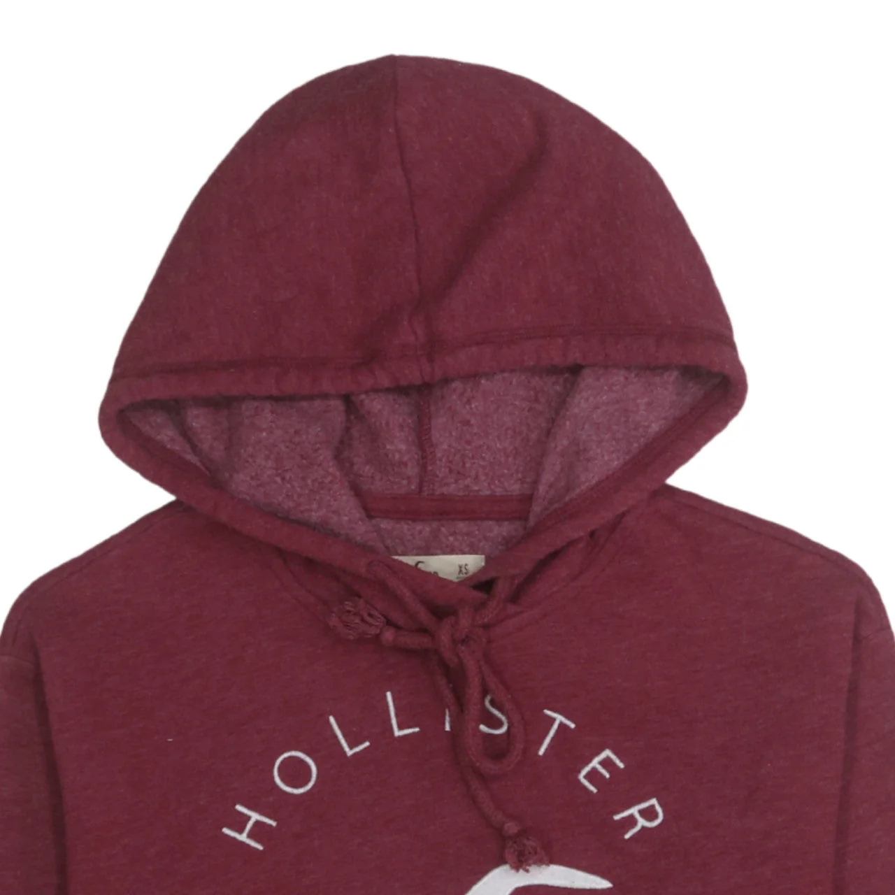 Hollister Womens Burgundy Pullover Hoodie XS Logo Print Casual - Image 6