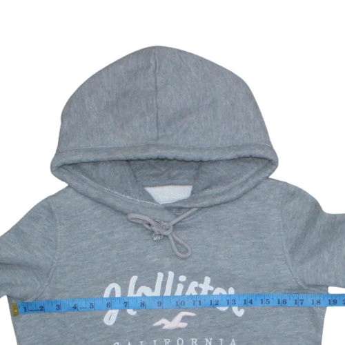 Hollister Womens Grey XS Pullover Hoodie with Logo Print - Image 3
