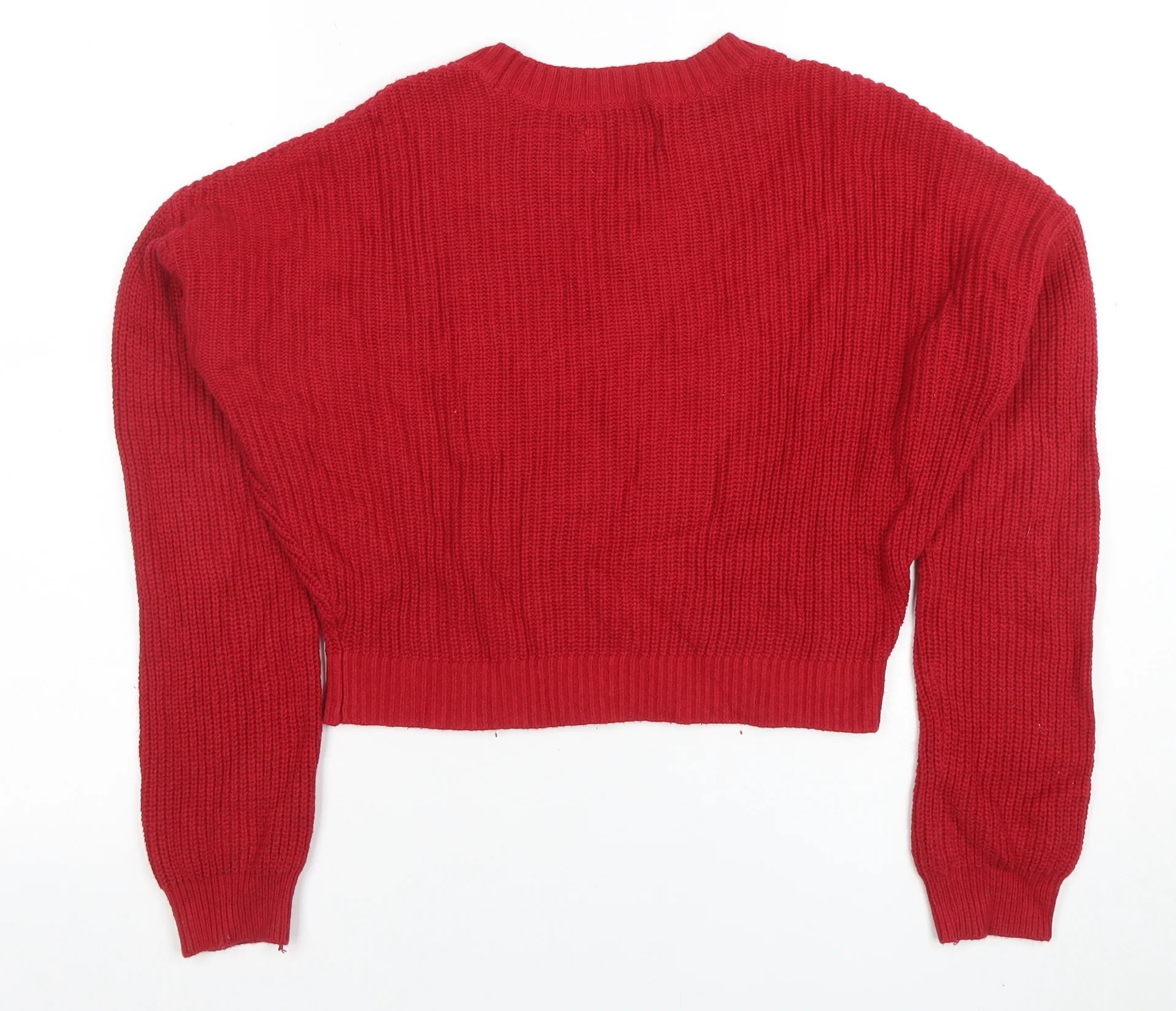 Hollister Women's Red Chunky Knit Crew Neck Jumper XS - Image 3