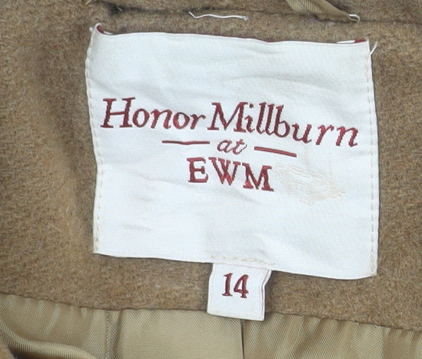 Honor Millburn Women’s Brown Wool Blend Mid-Length Coat Size 14 - Image 4
