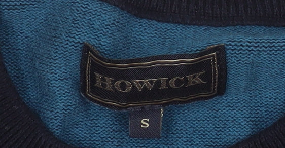Howick Men Blue Cotton Crew Neck Pullover Jumper Size S - Image 5